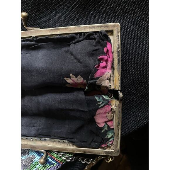 Vintage Micro Beaded Landscape Pictorial Antique Bag Purse Evening 1920s 30s - Picture 8 of 9